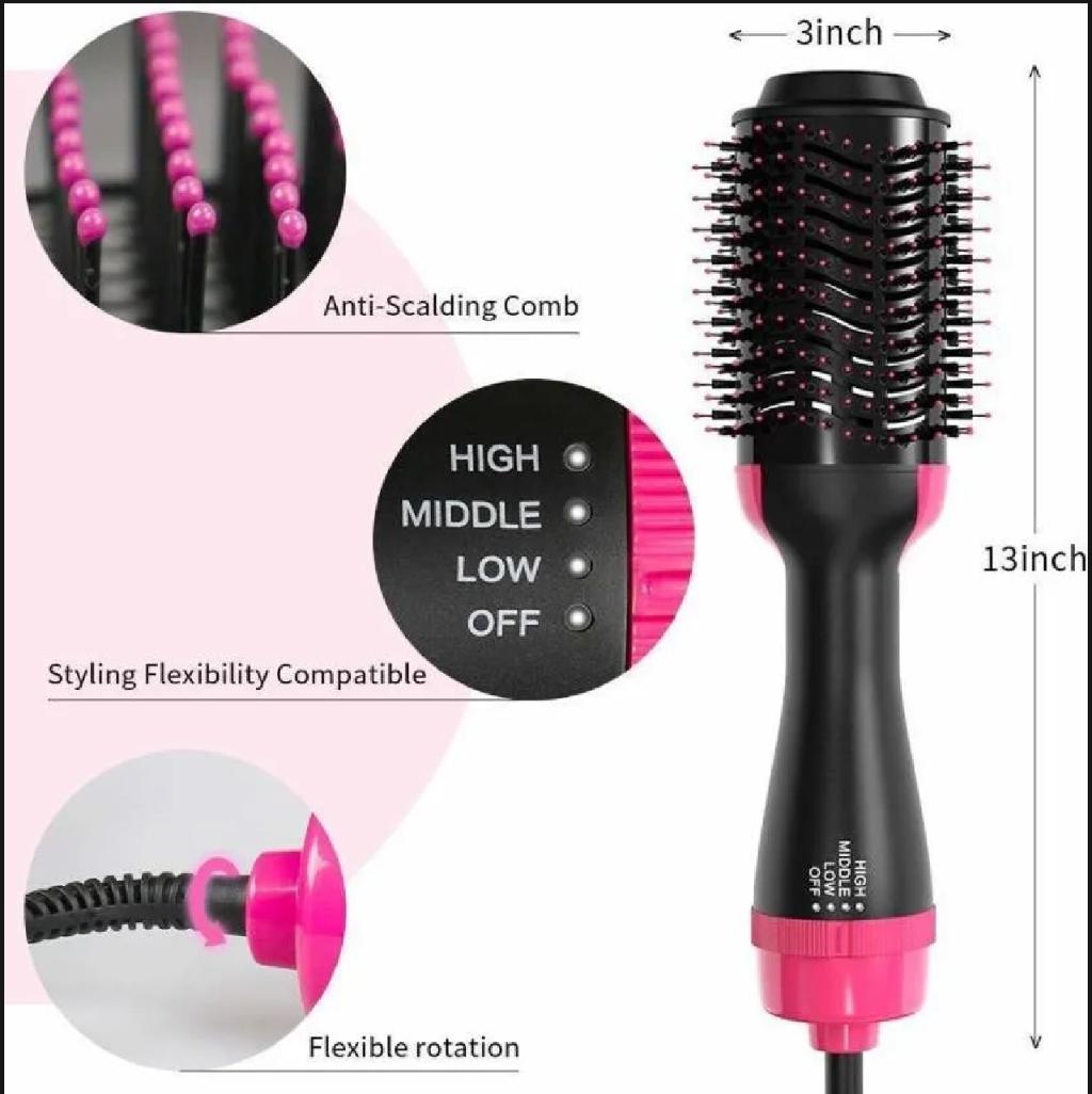 One Step Hair Dryer & Styler | 3-in-1 Hot Air Brush for Drying, Straightening & Curling