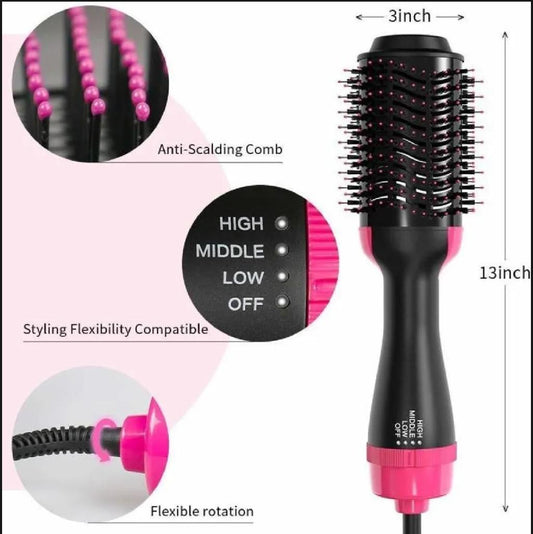 One Step Hair Dryer & Styler | 3-in-1 Hot Air Brush for Drying, Straightening & Curling