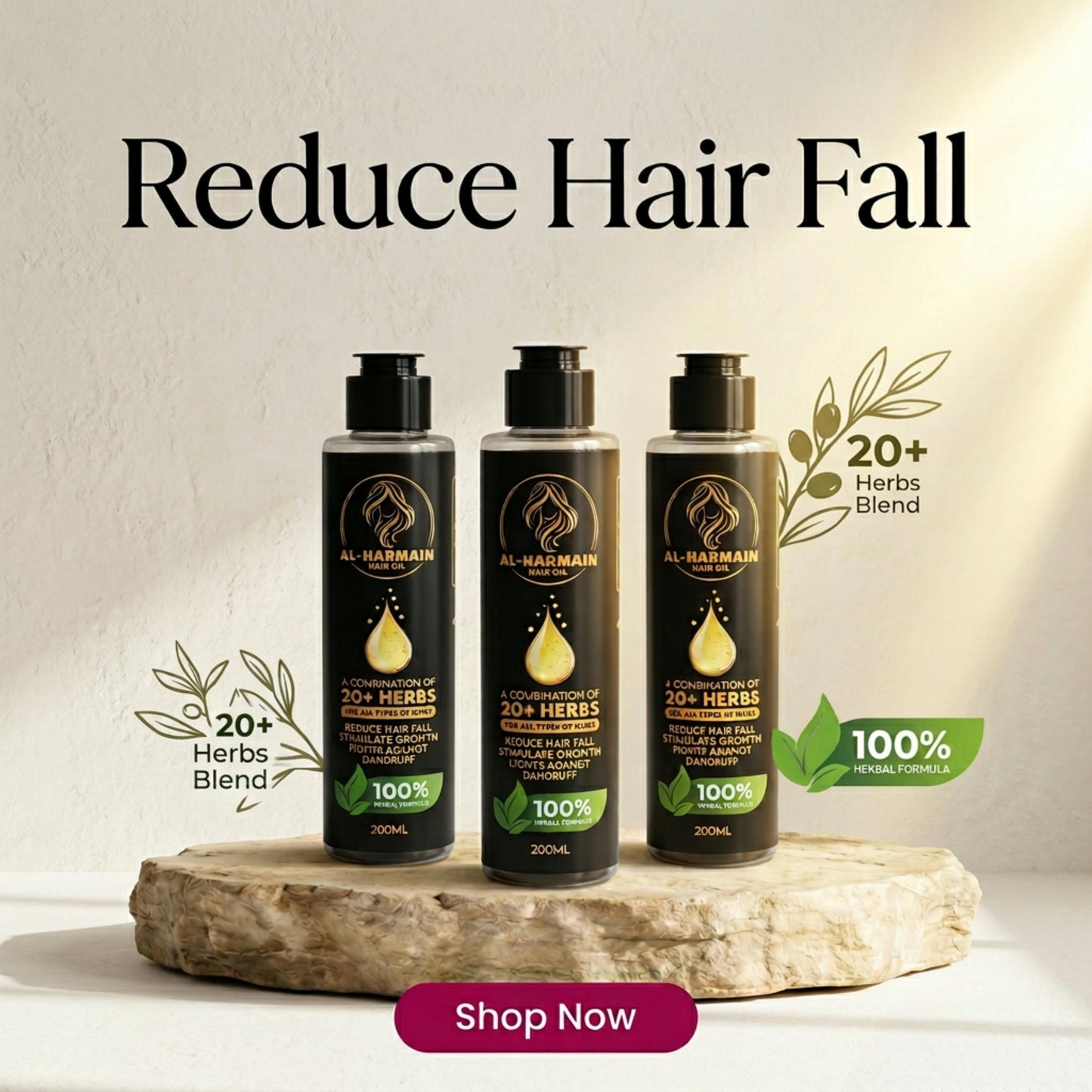 Al-Harmain Hair Oil (200ml x 3 Bottles) – Flat Discount